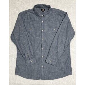 LEE Chambray Shirt Men's XXL Blue Button Up Classic 100% Cotton 2XL